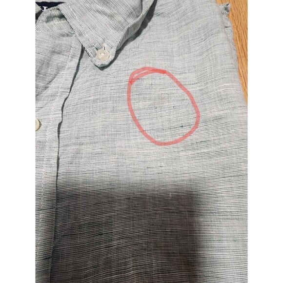 Chaps Linen Cotton Men's Medium Short Sleeve Button-Up Shirt - Picture 6 of 11